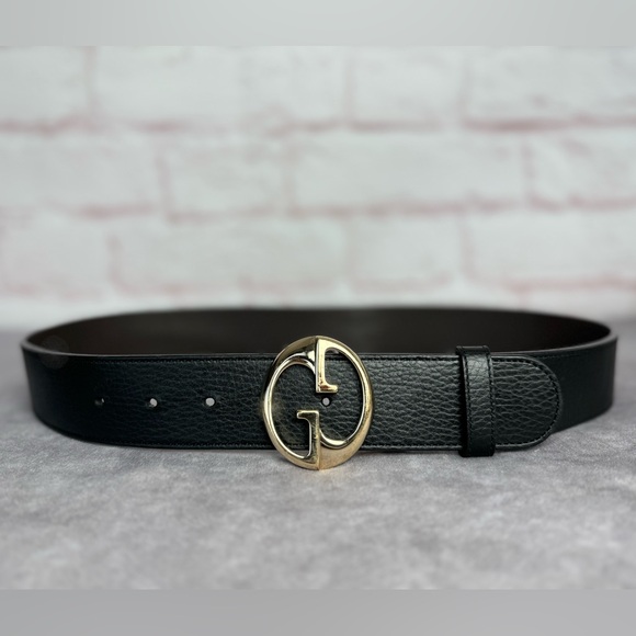 Gucci Accessories - GUCCI GG Interlocking Buckle Reversible Black/Brown Belt 450000 85/34